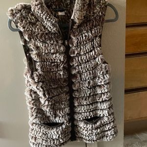 Adrienne Landau Rabbit Fur vest small/medium